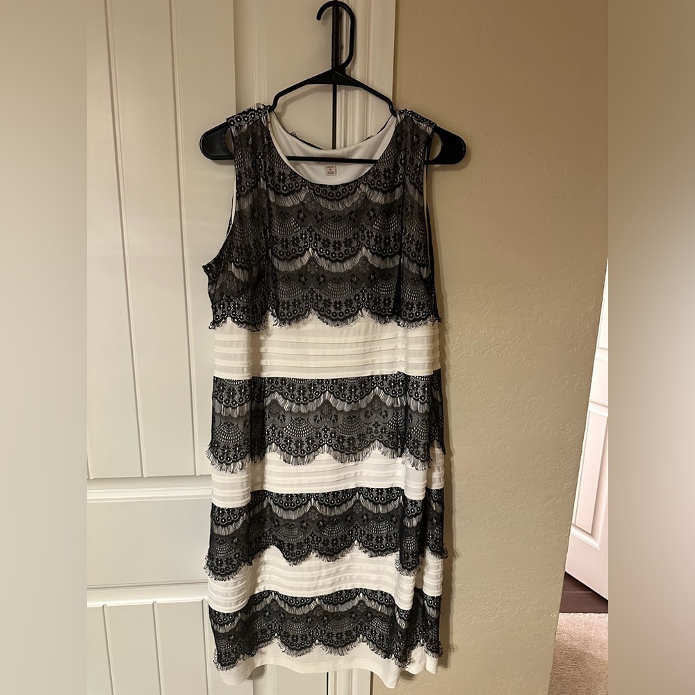 White Dress with Black Lace